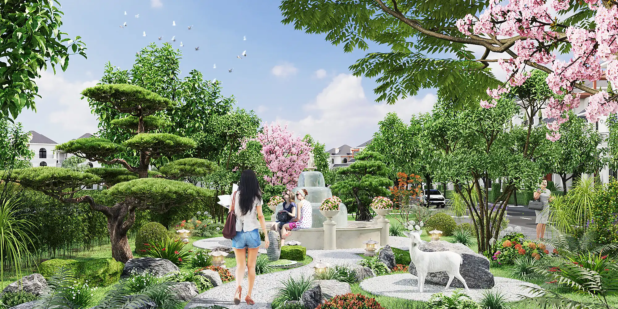 Không gian sống xanh tại Dream Garden City nhờ vị trí bán sơn địa Lương Sơn