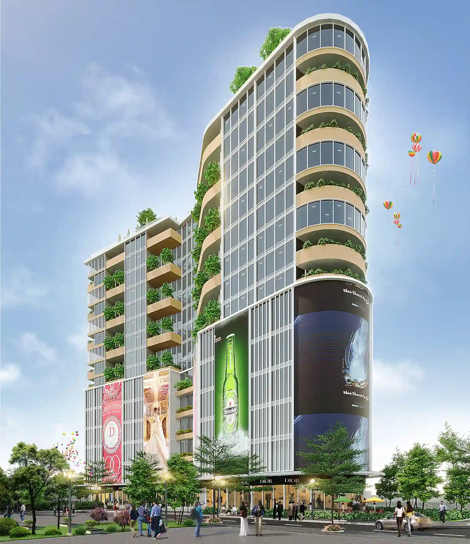 Tầm nhìn từ tầng xanh chân mây tại Dream Garden City Hòa Bình