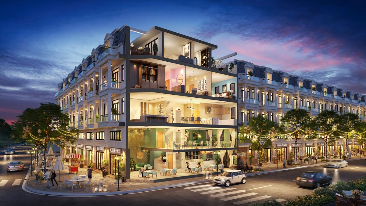 Thiết kế shophouse Dream Garden City 5 tầng tối ưu kinh doanh và sinh hoạt