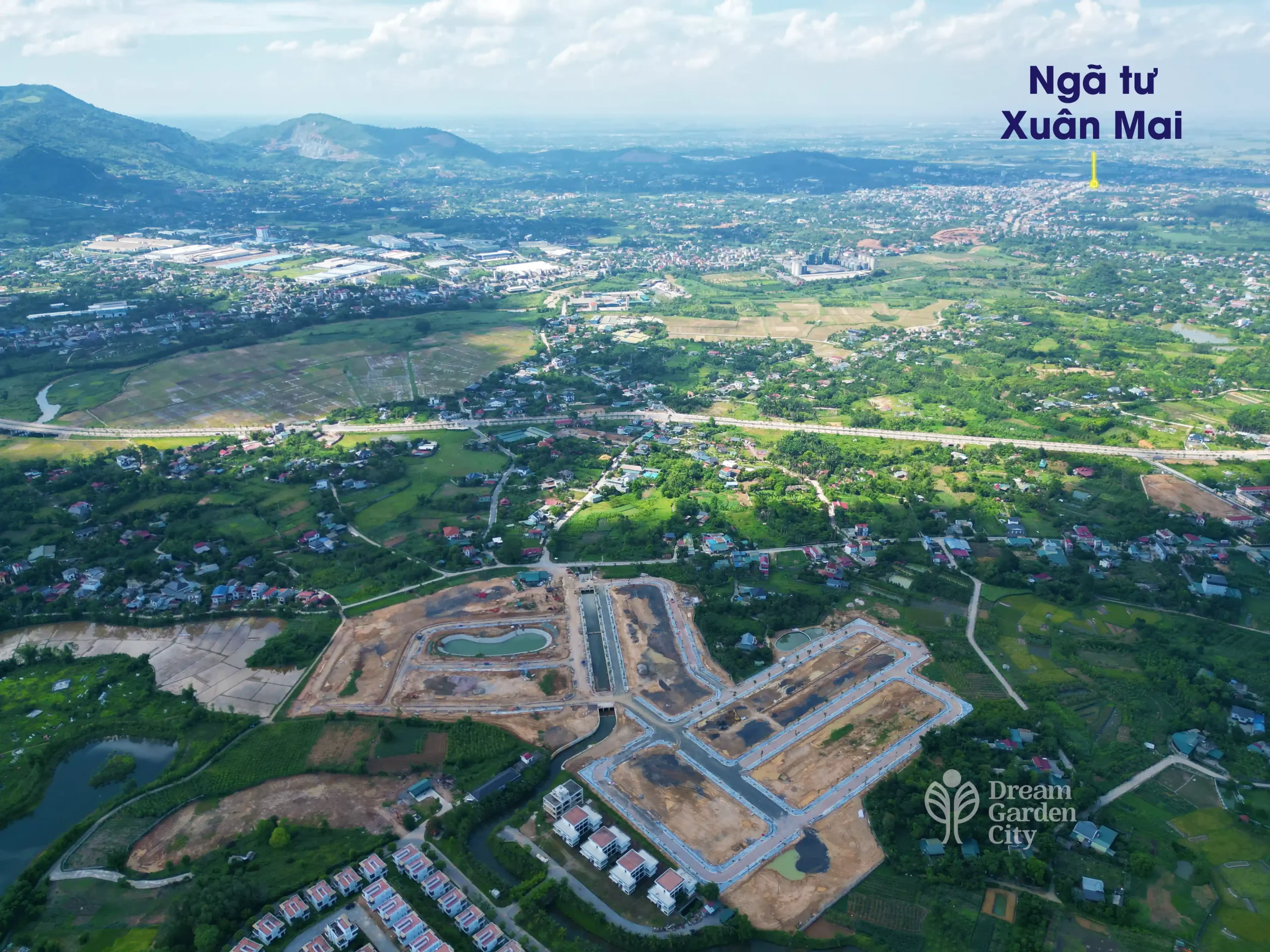 Lương Sơn cửa ngõ kết nối Hà Nội Xuân Mai - góc nhìn từ flycam 