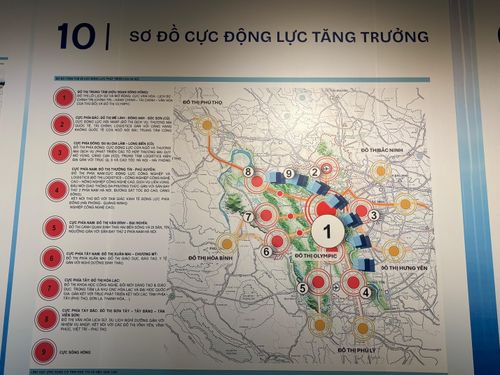 Vị trí cực phía Tây Hòa Lạc và cực Tây Nam Xuân Mai.