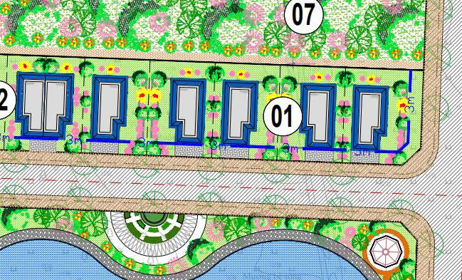 Vị trí lô đất và các khu tiếp giáp trên bản quy hoạch