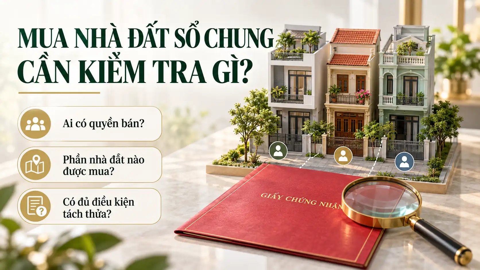 Mua nhà đất sổ chung cần kiểm tra gì