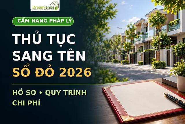 Thủ tục sang tên sổ đỏ 2026: Hồ sơ, quy trình, chi phí